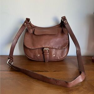 Longchamp Balzane Brown Leather Cross body Shoulder Bag